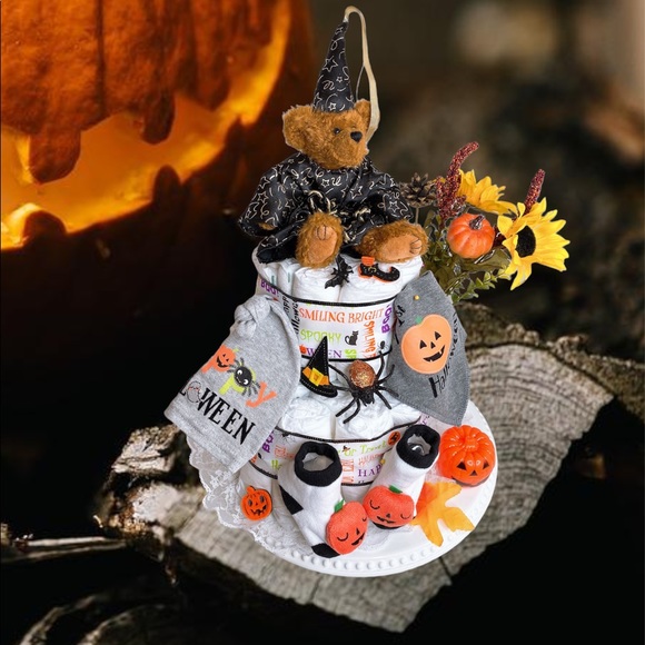 Halloween Diaper Cake, Baby Shower Gift